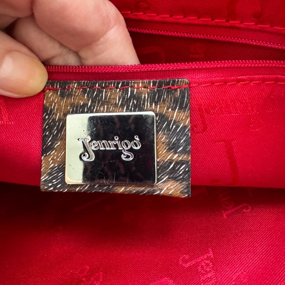 Jenrigo Italian Leather Large Satchel In Leopard Print -Top...